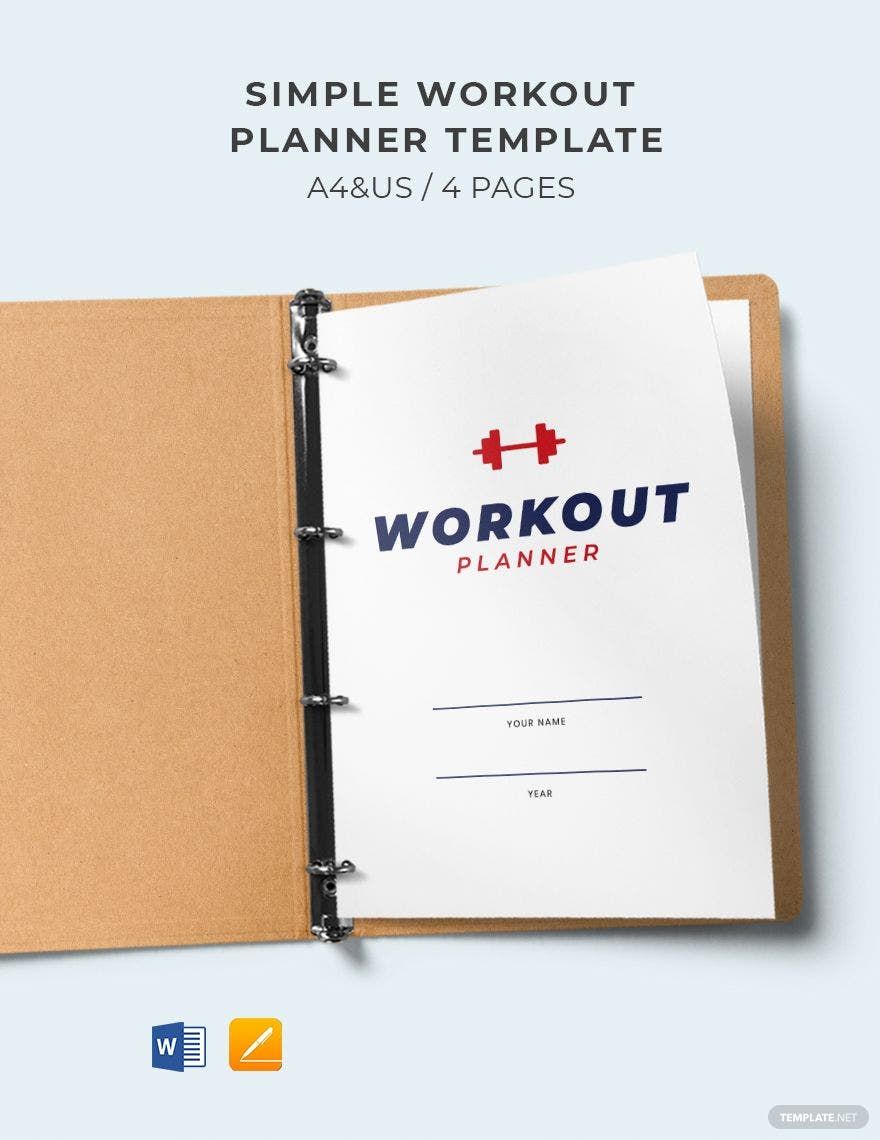 Simple Workout Planner Template