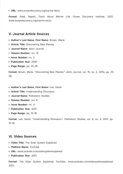 Free Bibliography For Kids Template to Edit Online