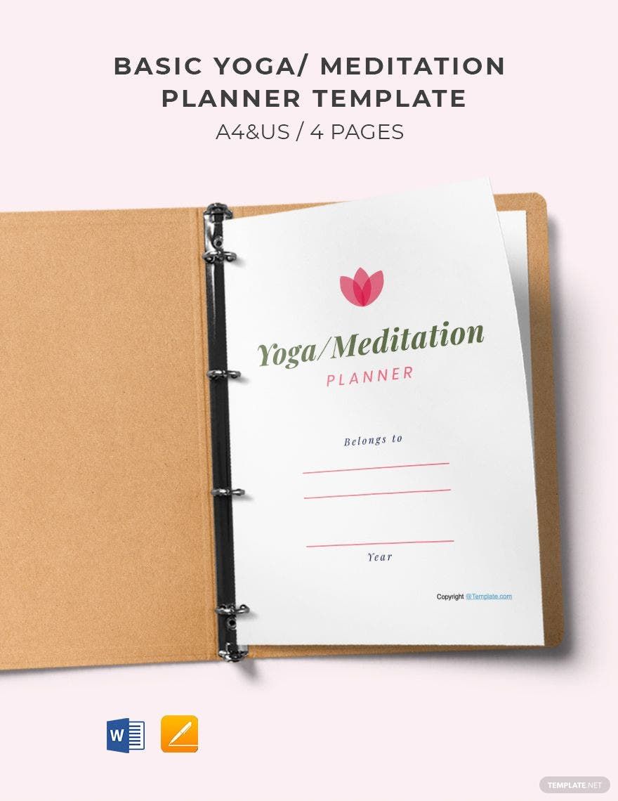 Basic Yoga Meditation Planner Template