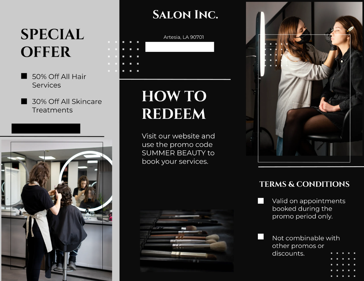 Free Salon Special Offer Brochure Template to Edit Online