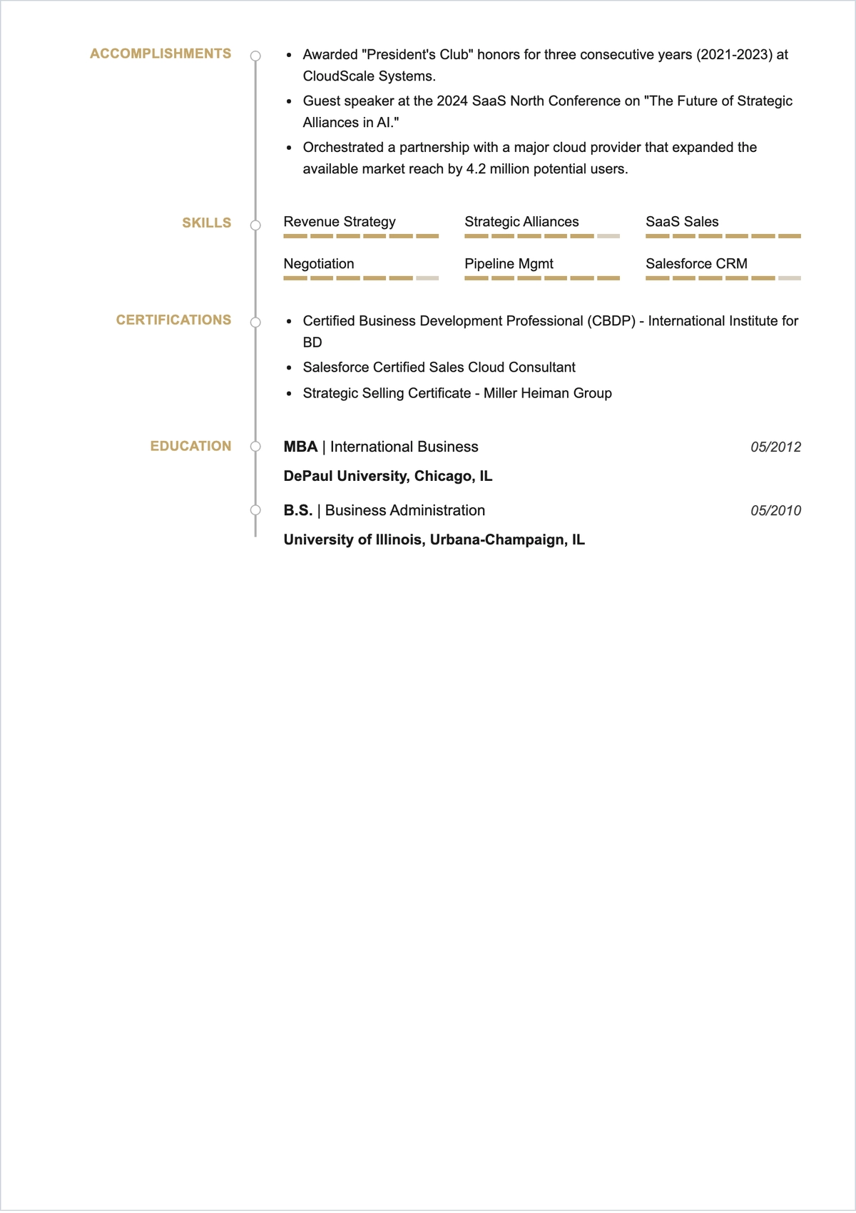 Free Business Development Manager Corporate ATS Resume Template
