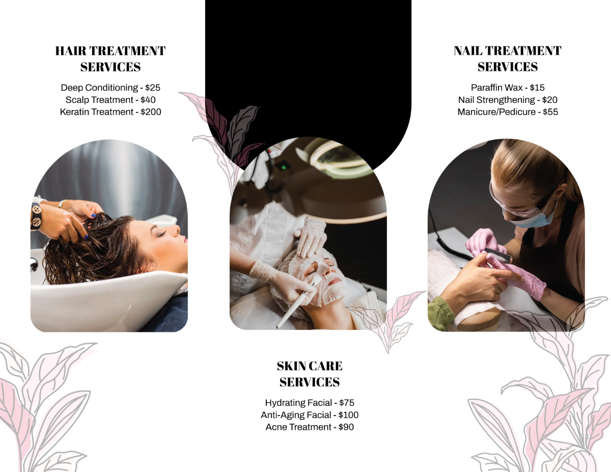 Free Salon Treatment Brochure Template to Edit Online