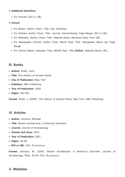 Free School Project Bibliography Template to Edit Online