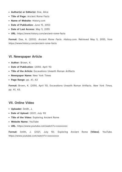 Free School Project Bibliography Template to Edit Online