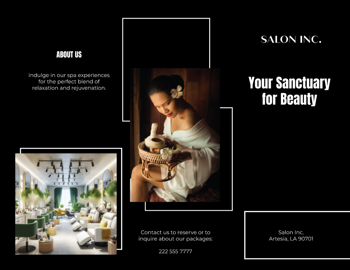 Salon Spa Package Brochure