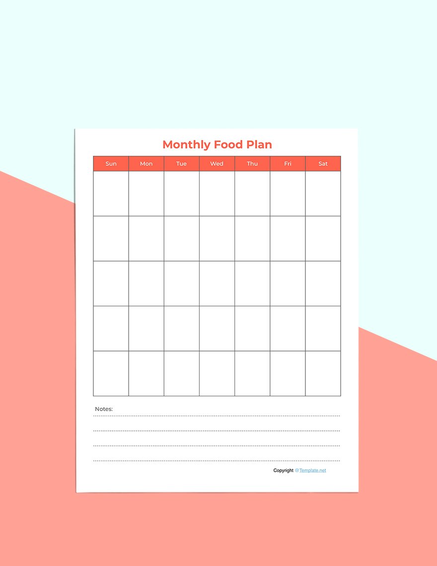 Simple Food Planner Template