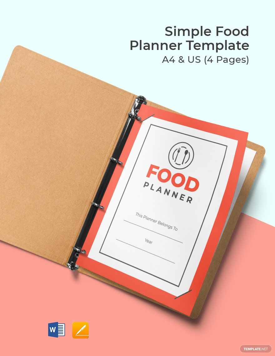 Free Simple Food Planner Template