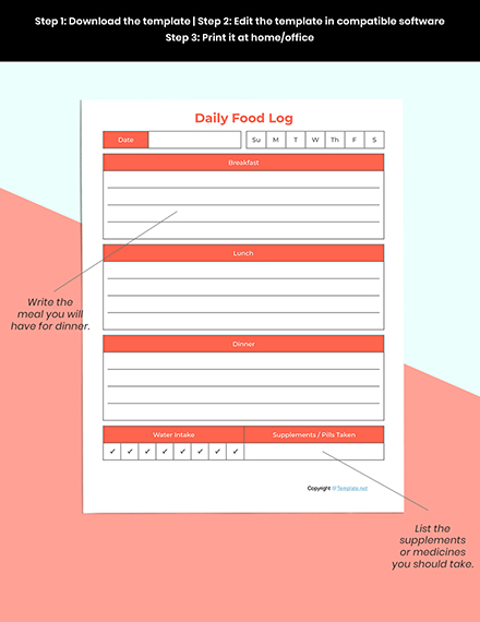 Free Simple Food Planner Template - Word, Apple Pages | Template.net