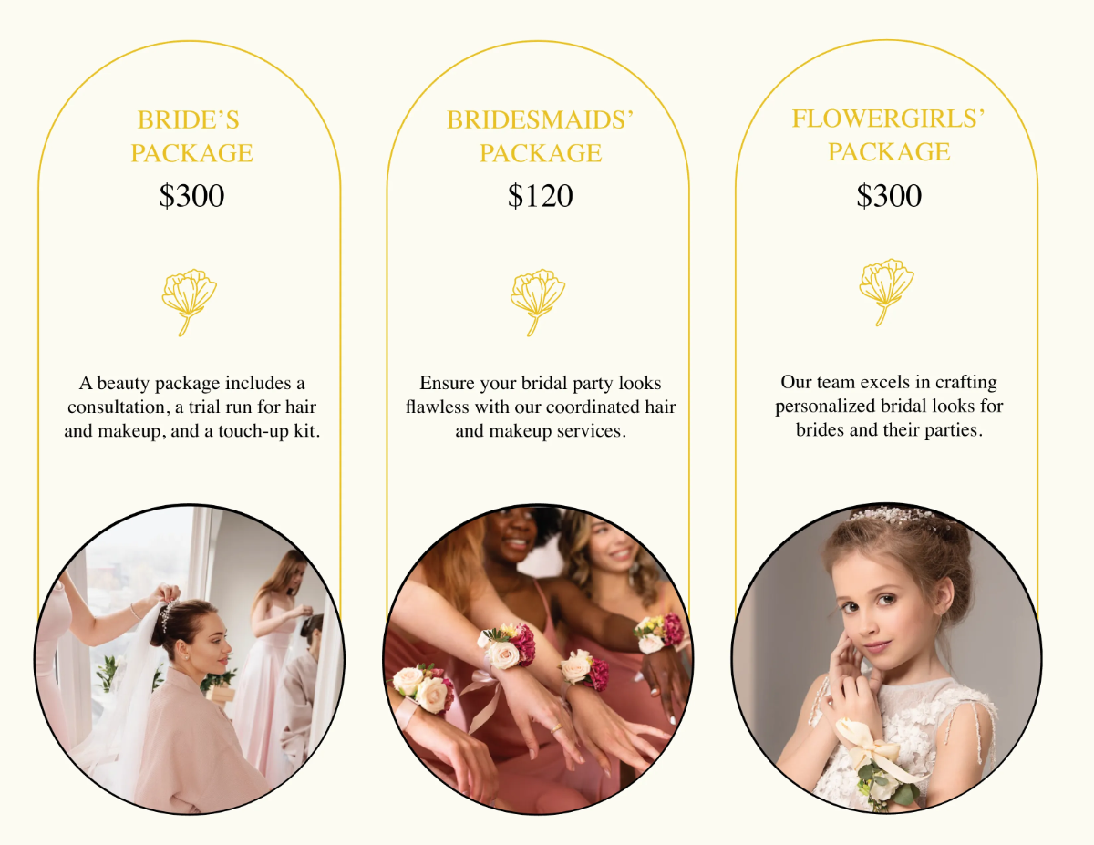 Free Salon Bridal Services Brochure Template to Edit Online