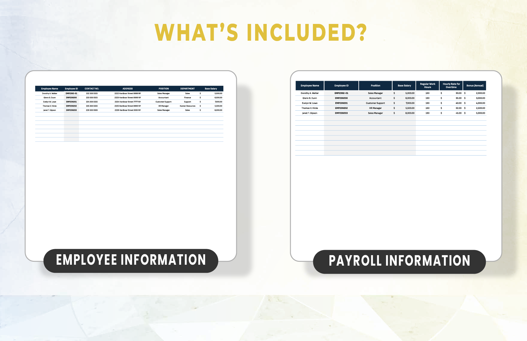 Finance Payroll Expense Tracking Template