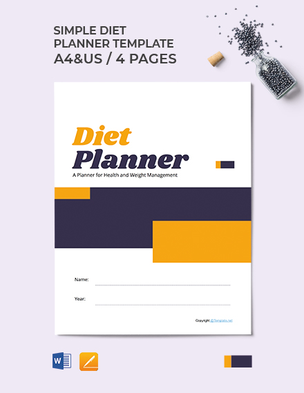 Free Diet Planner Word Templates 10 Download Template