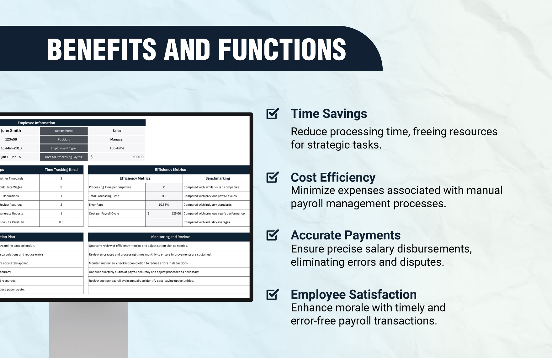 Finance Payroll Processing Efficiency Template