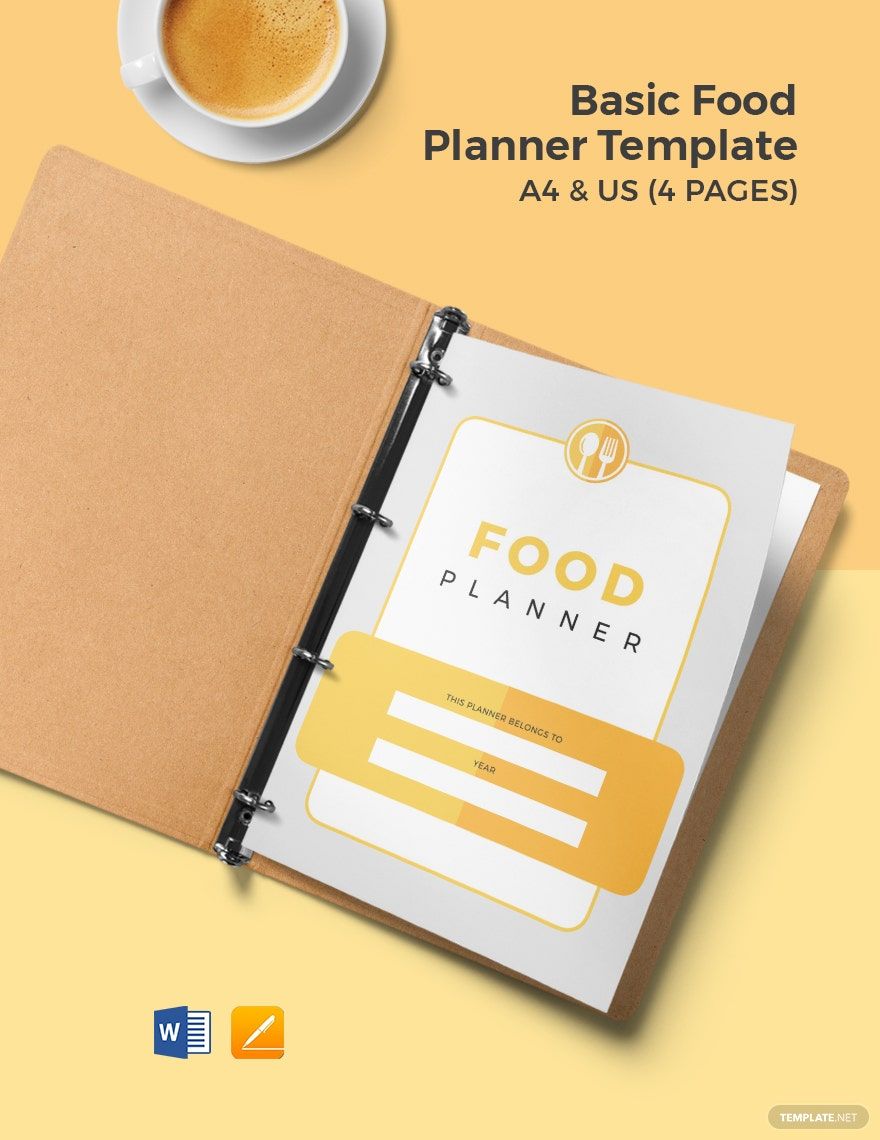 Basic Food Planner Template in Word, Google Docs, PDF, Apple Pages