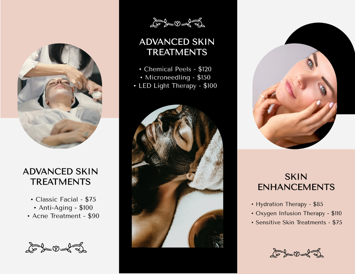 Free Salon Skincare Brochure Template to Edit Online