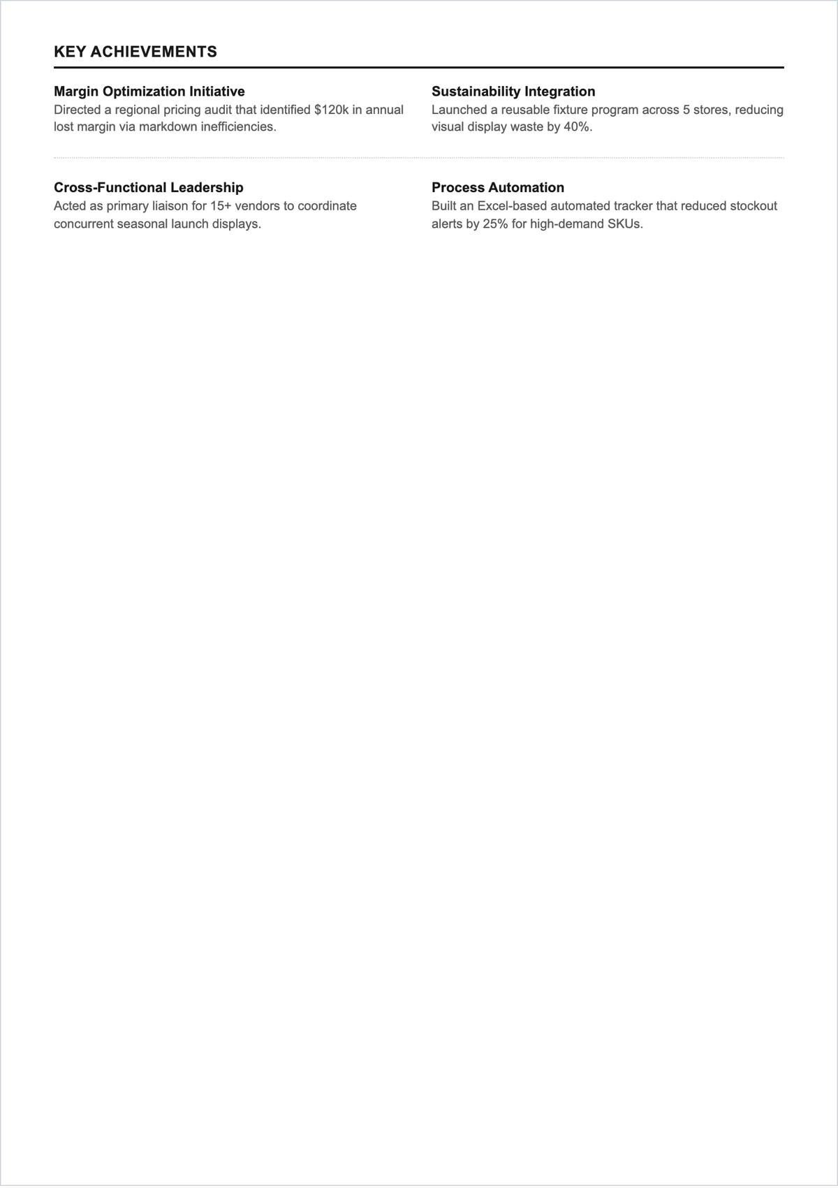 Free Merchandiser ATS Resume Template, AI Resume Builder