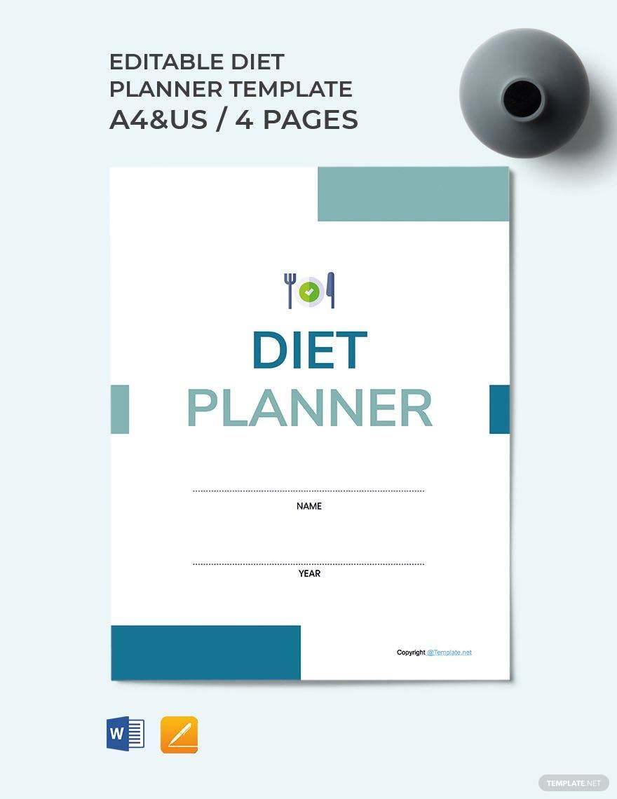 Free Editable Diet Planner Template