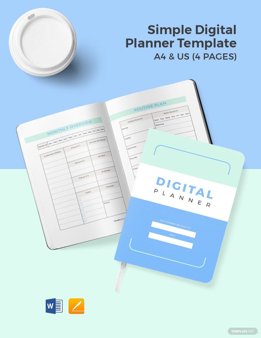 Free Simple Digital Planner Template