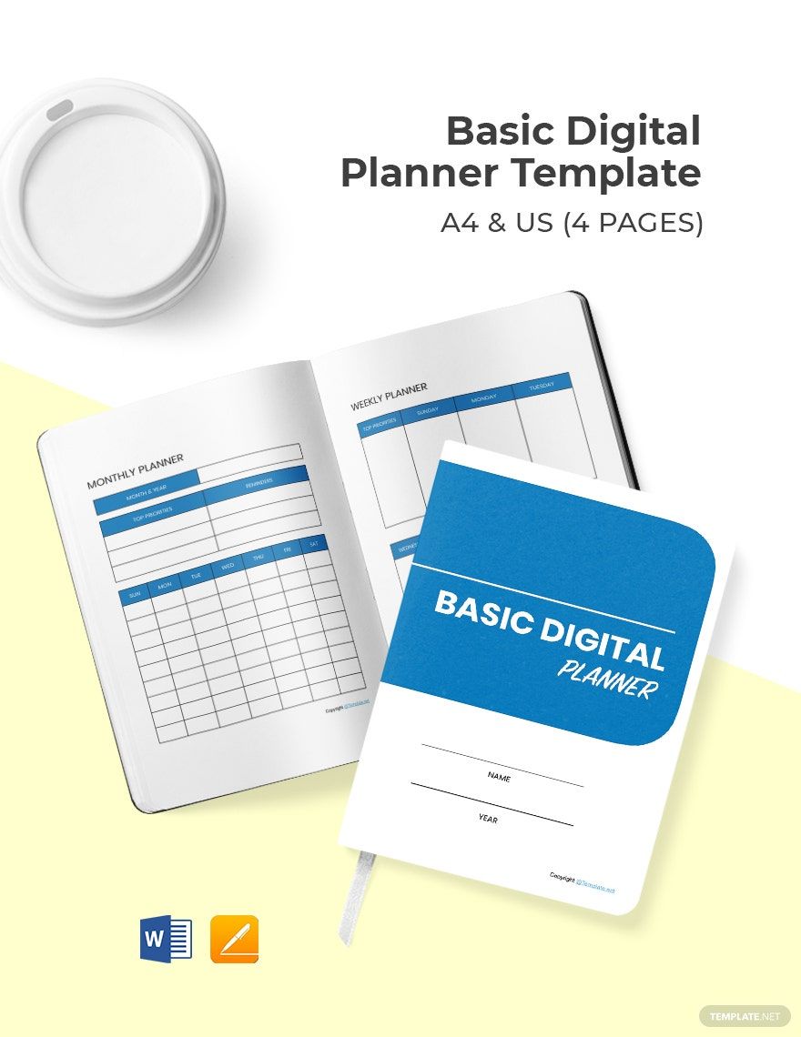 FREE Digital Planner Template Download in Word, Google Docs, Excel