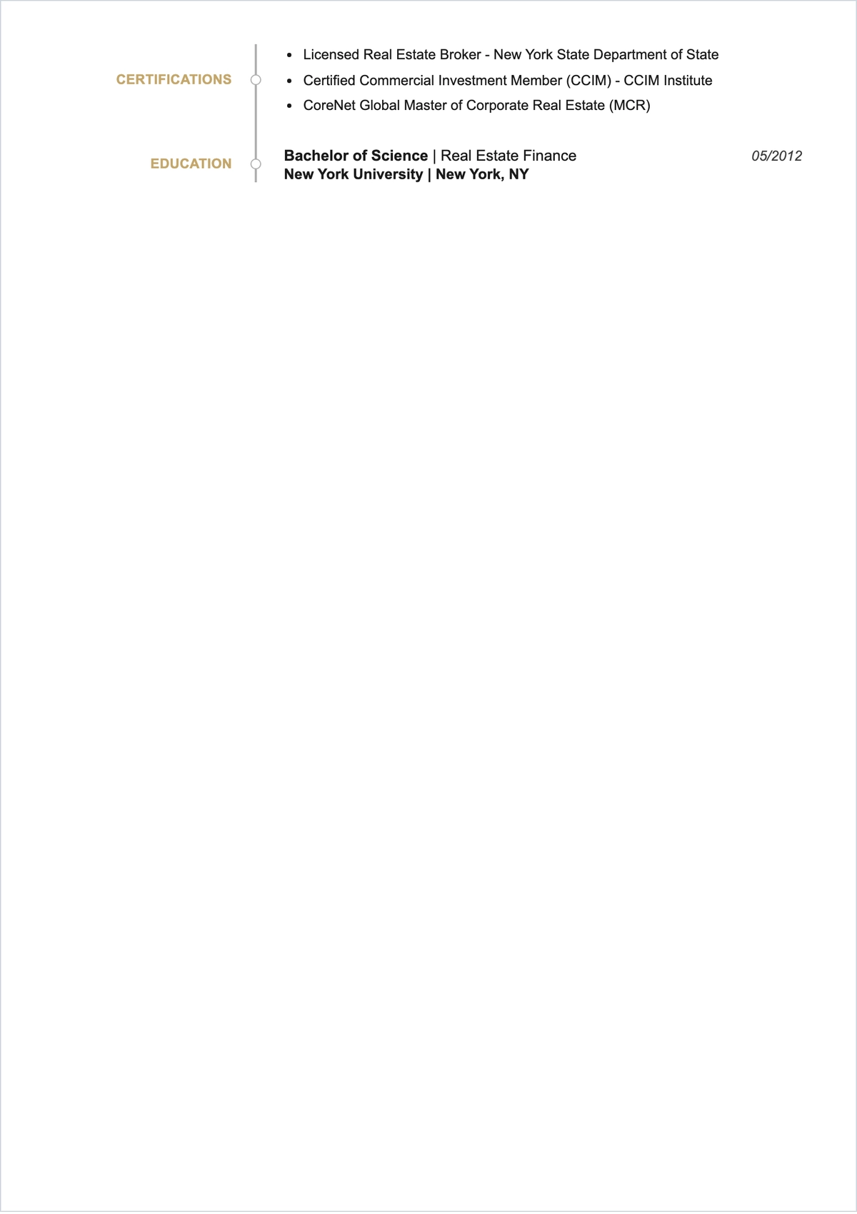 Free Minimalist Business Real Estate ATS Resume Template
