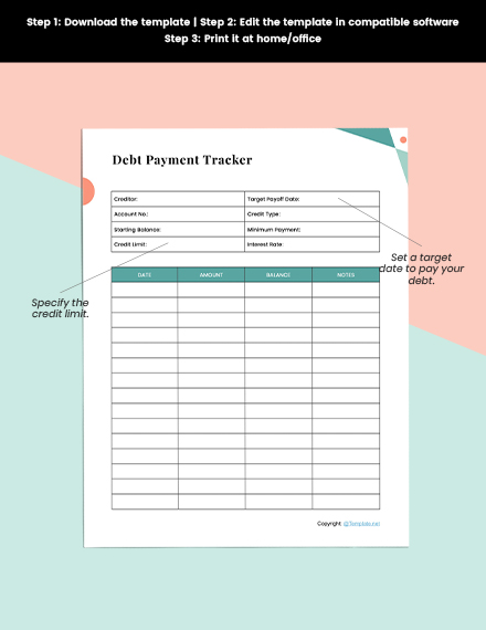 Free Basic Debt Planner Template Word Apple Pages Template