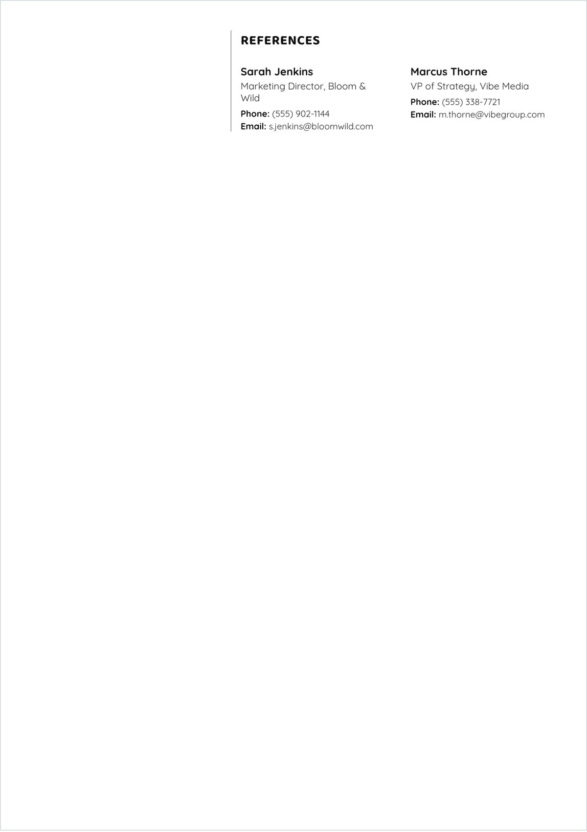 Free Social Media Manager ATS Resume Template, AI Resume Builder