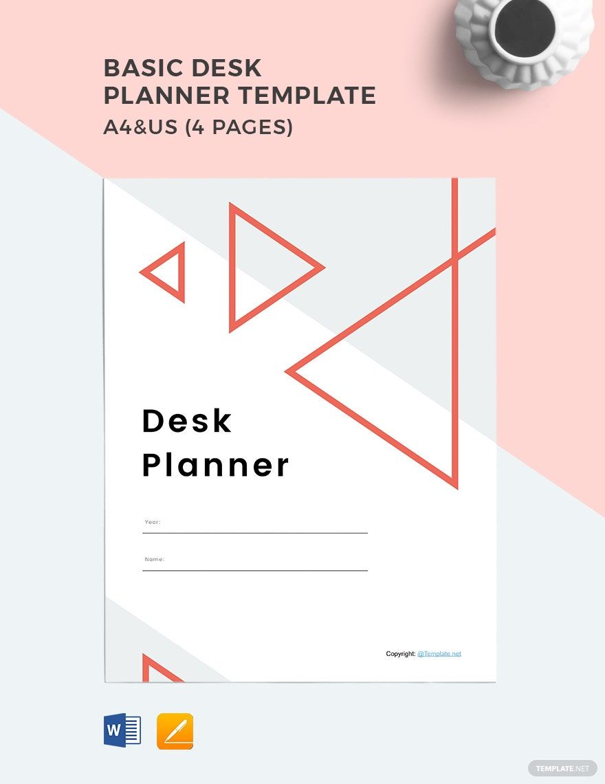 Basic Desk Planner Template in Word, Google Docs, PDF, Apple Pages