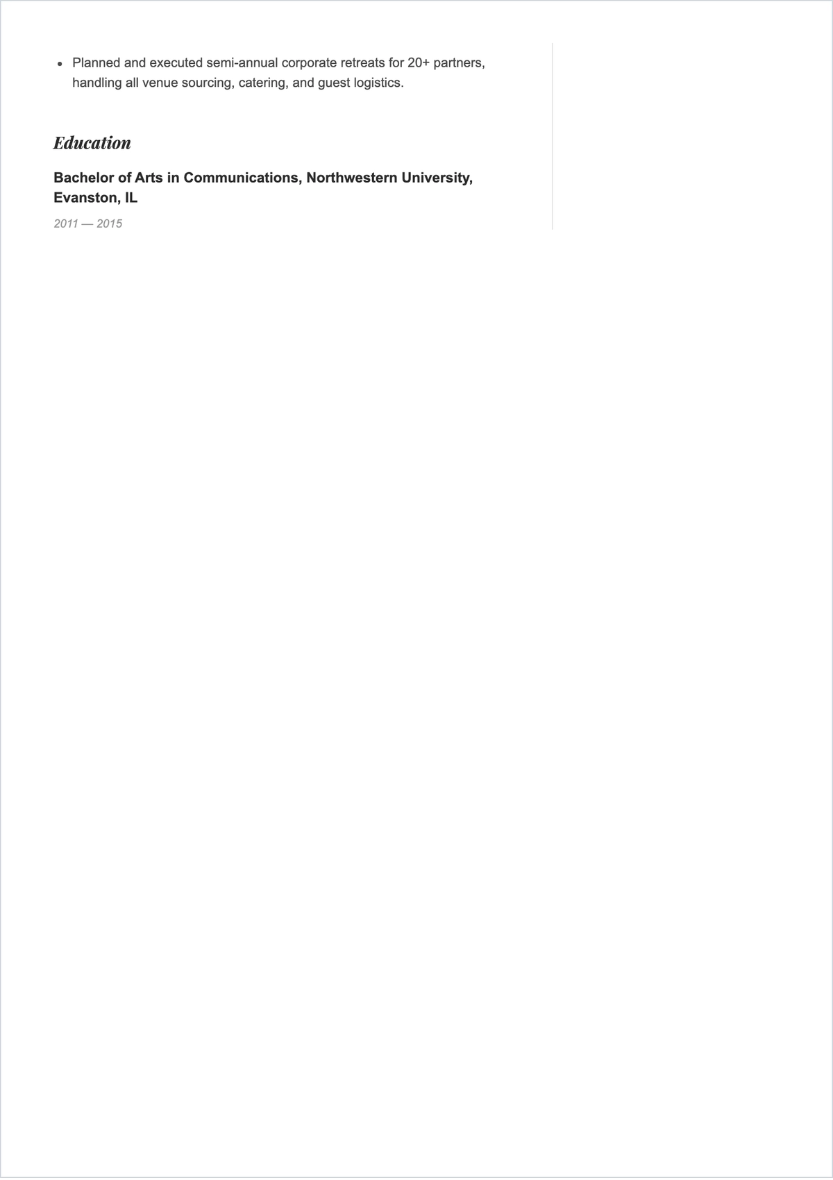 Free Personal Assistant ATS Resume Template, AI Resume Builder