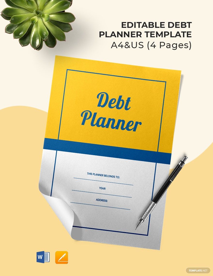 Free Editable Debt Planner Template