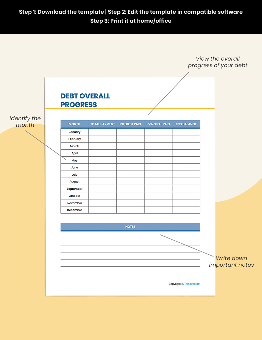 Editable Debt Planner Template