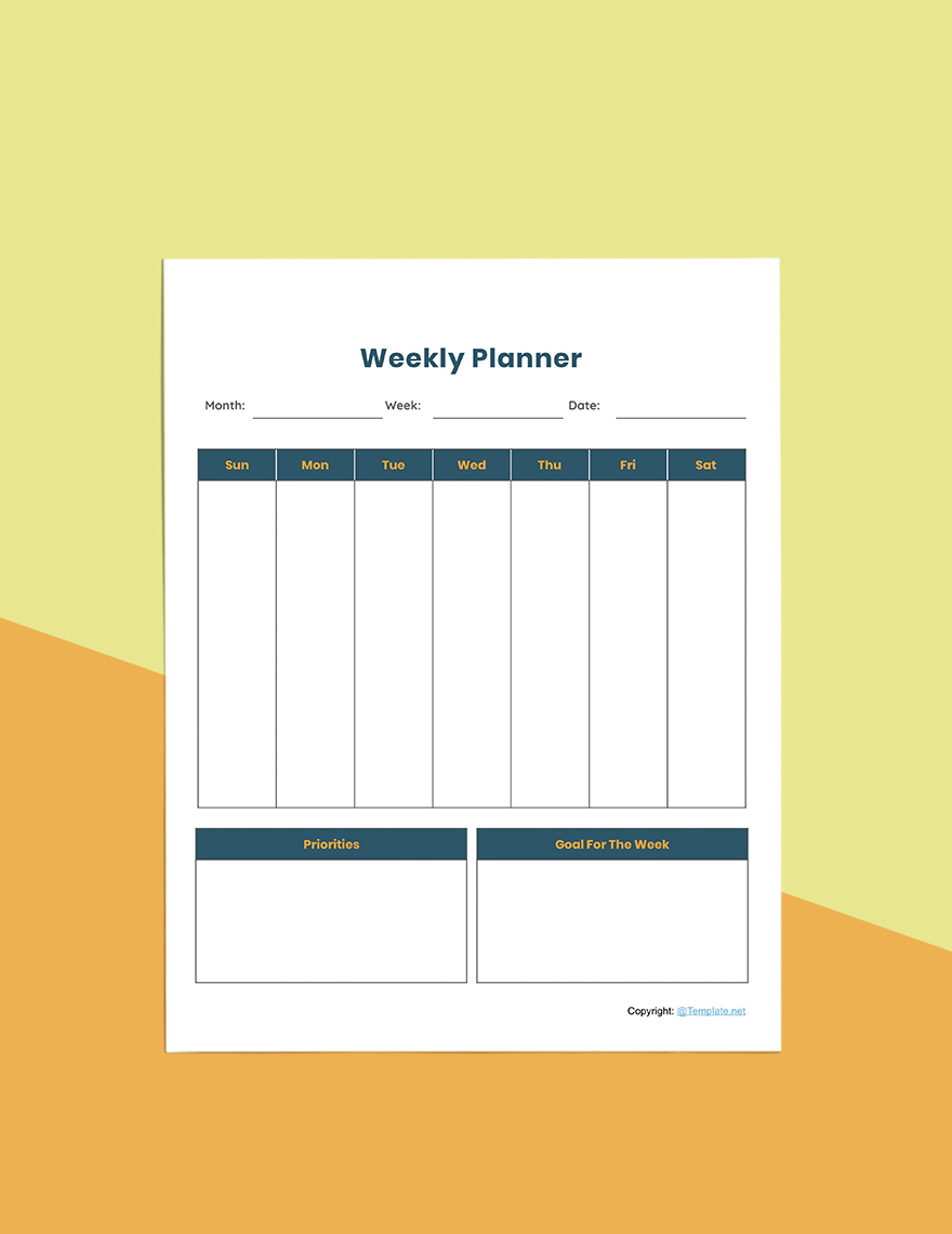 Printable Desk Planner Template