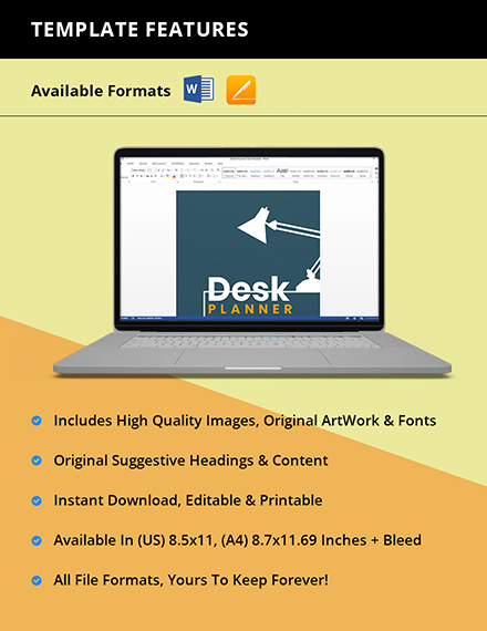 Printable Desk Planner Template Instruction