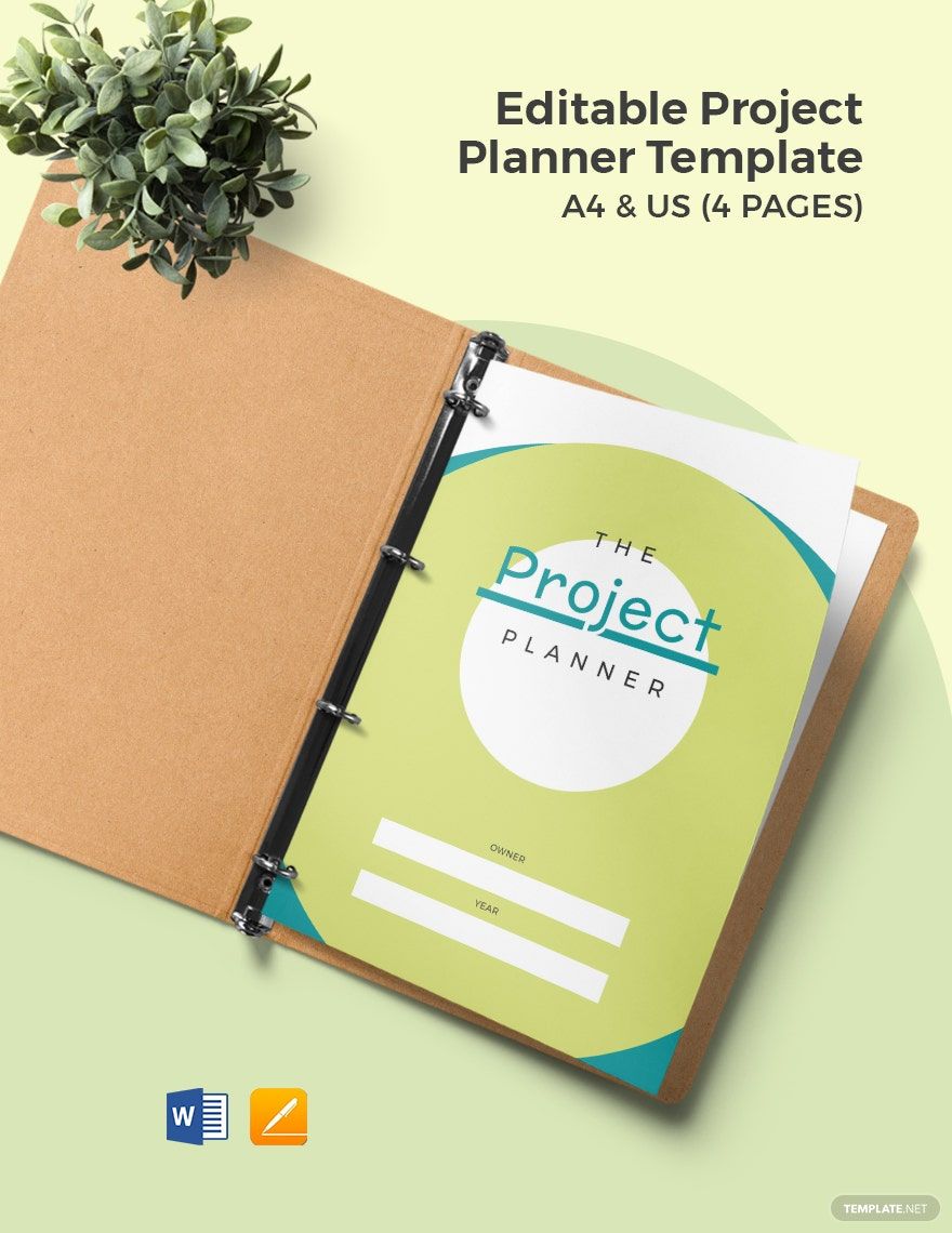 Editable Project Planner Template in Word, Google Docs, PDF, Apple Pages