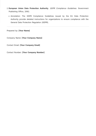 Free CDA Bibliography Template to Edit Online