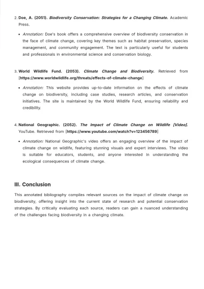 Free APA Annotated Bibliography Example Template to Edit Online