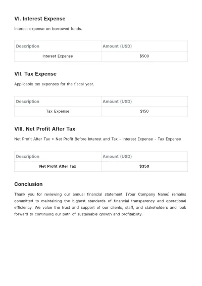 Free Salon Financial Statement Template to Edit Online