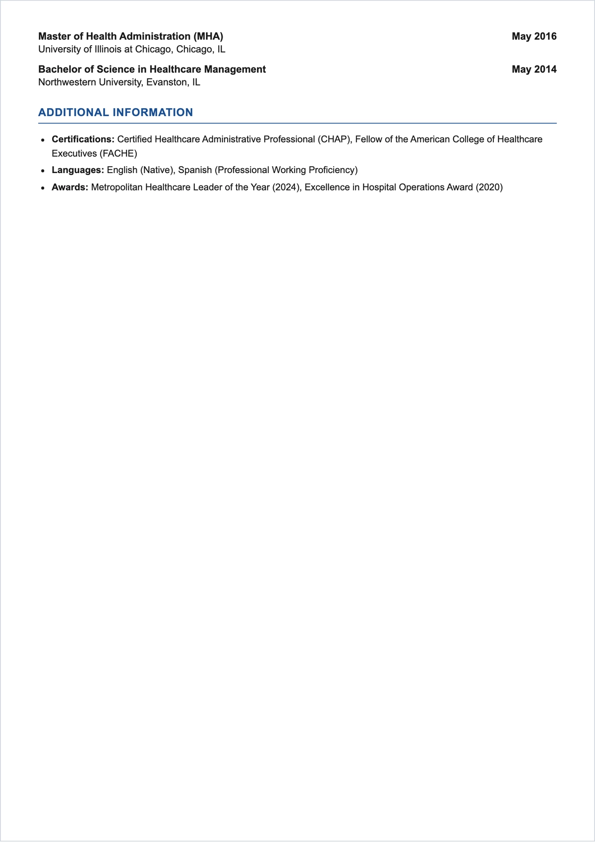 Free Sample Healthcare ATS Resume Template, AI Resume Builder