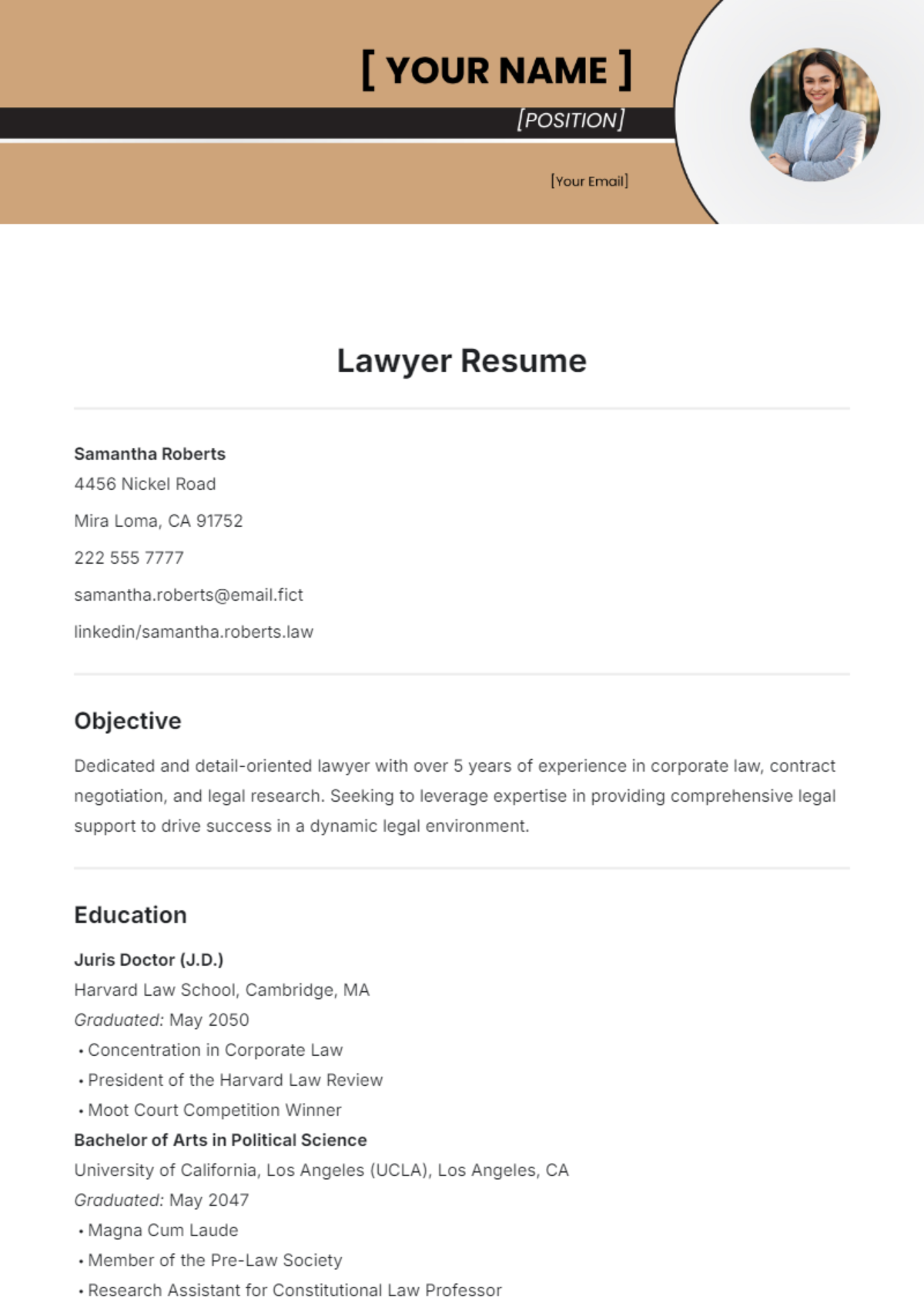 Lawyer Resume Template