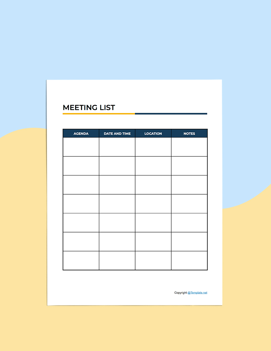 Basic Meeting Planner Template