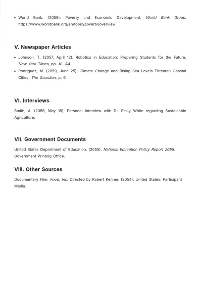 Free School Bibliography Template to Edit Online