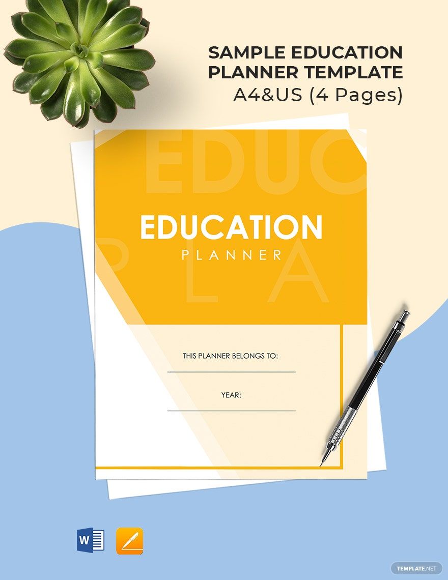 Free Sample Education Planner Template