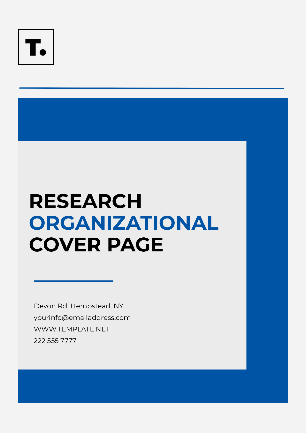 Research Organizational Cover Page