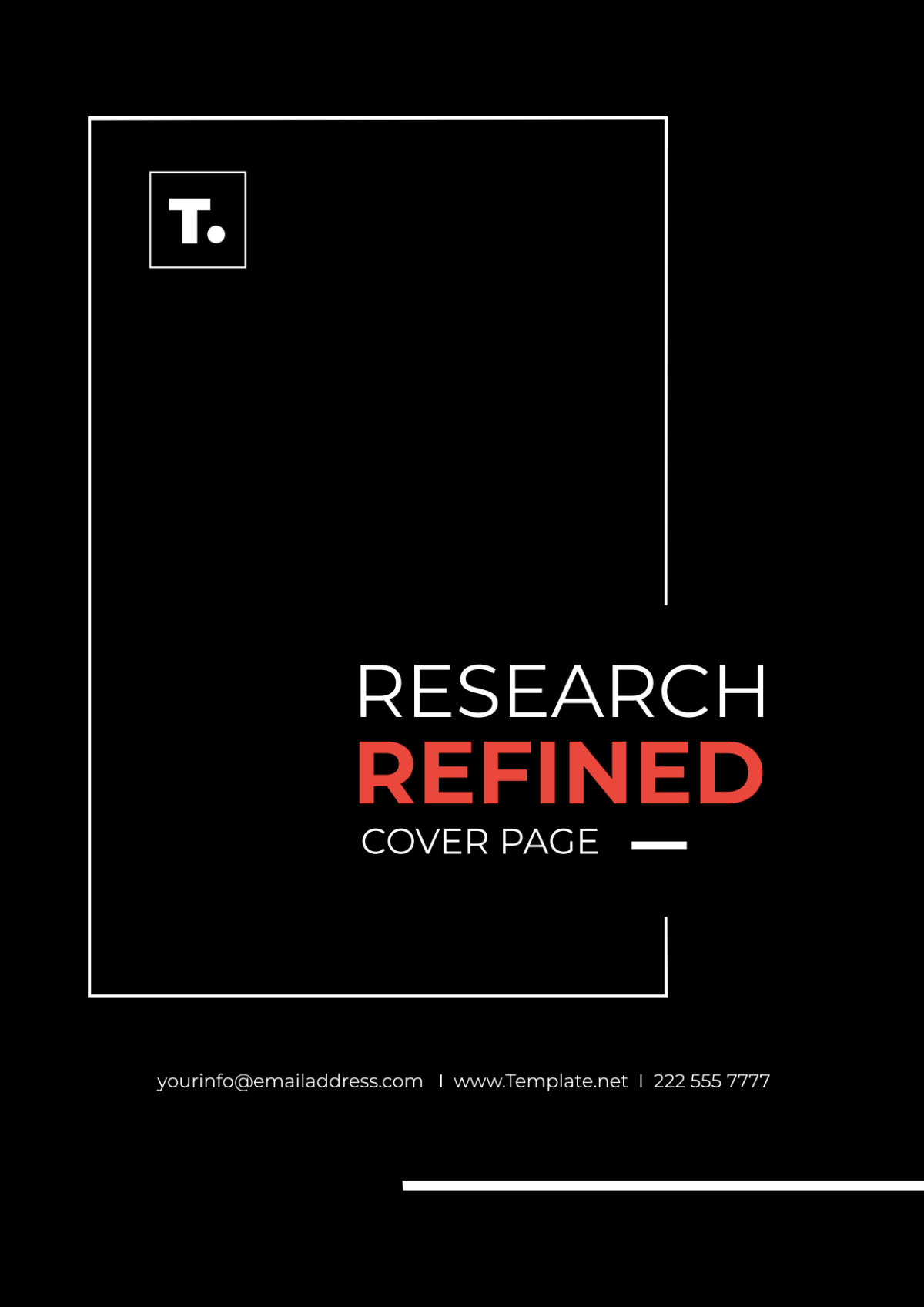 Research Refined Cover Page Template
