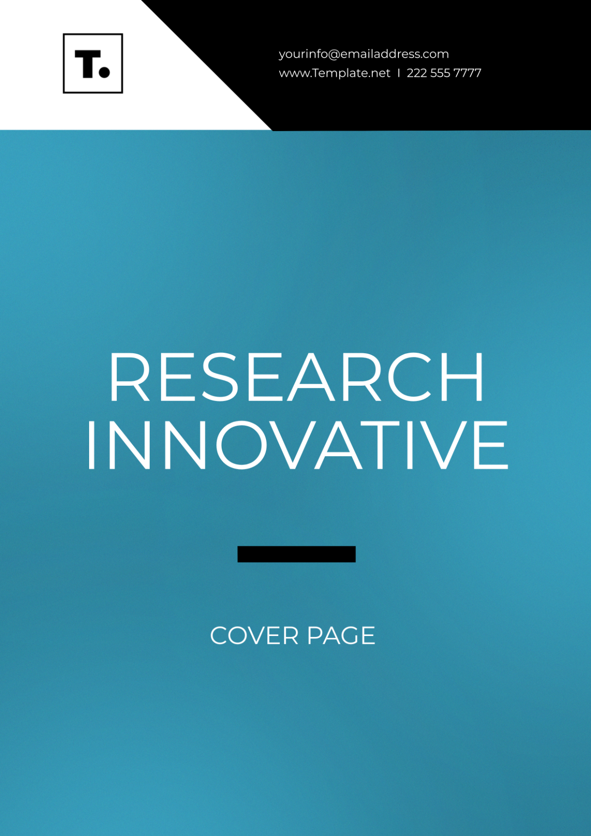 Research Innovative Cover Page Template