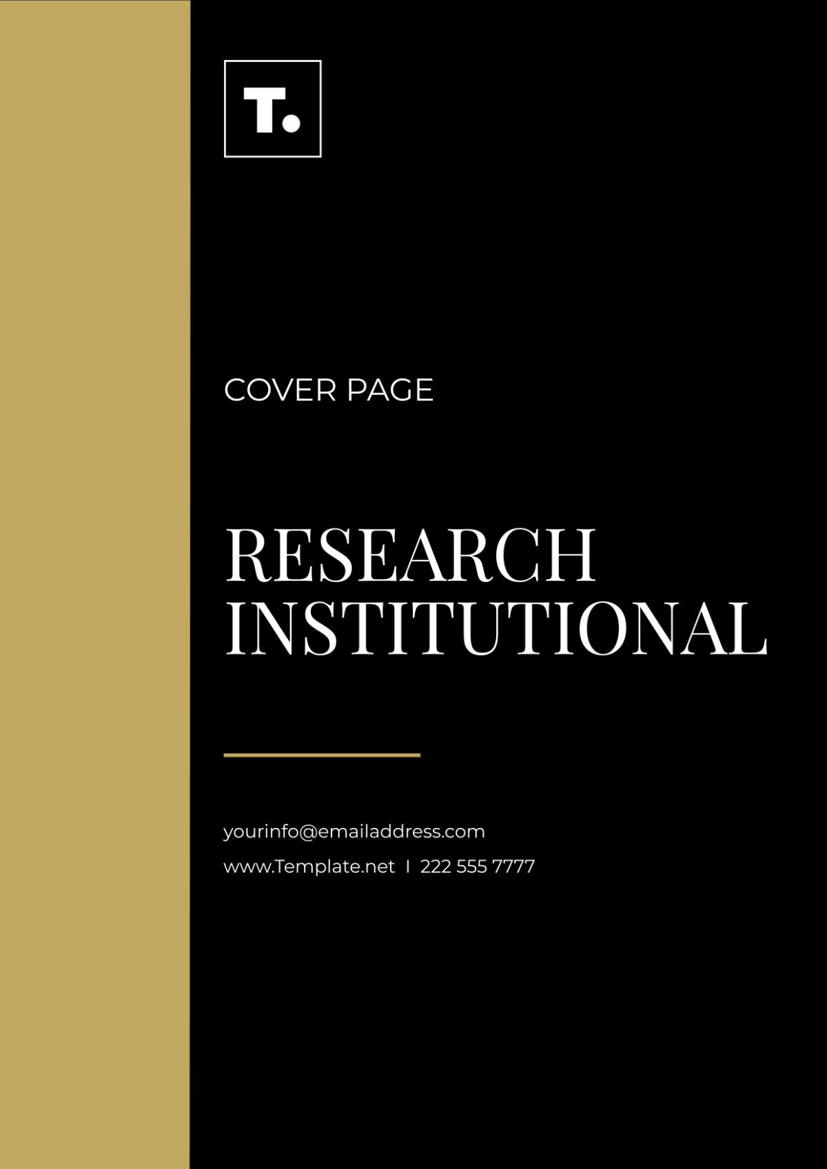 Research Institutional Cover Page Template