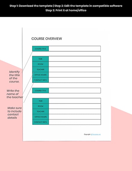 Sample Student Planner Template Example