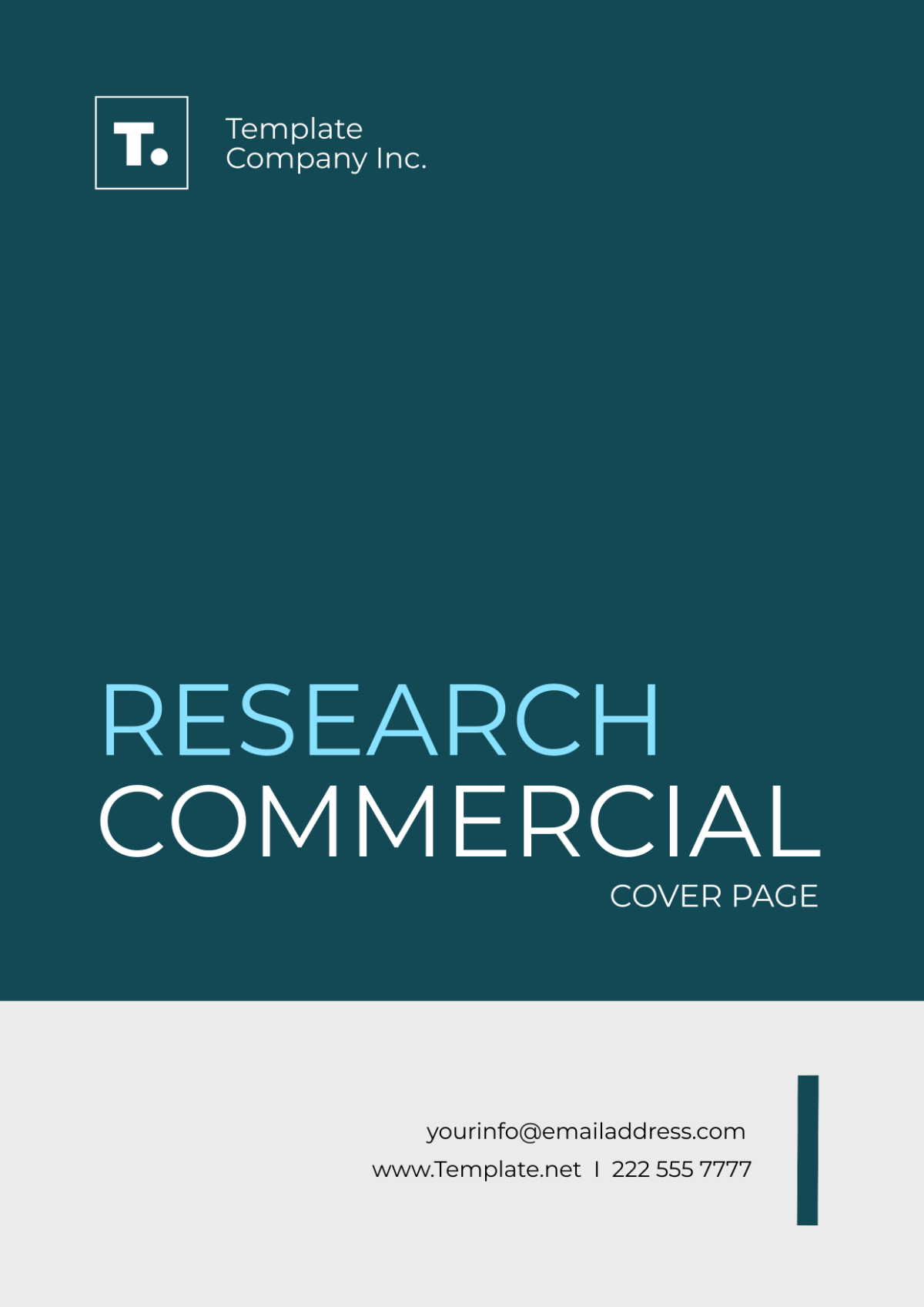 Research Commercial Cover Page Template