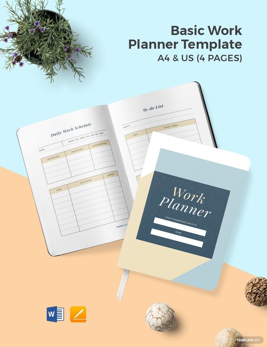 Free Basic Work Planner Template