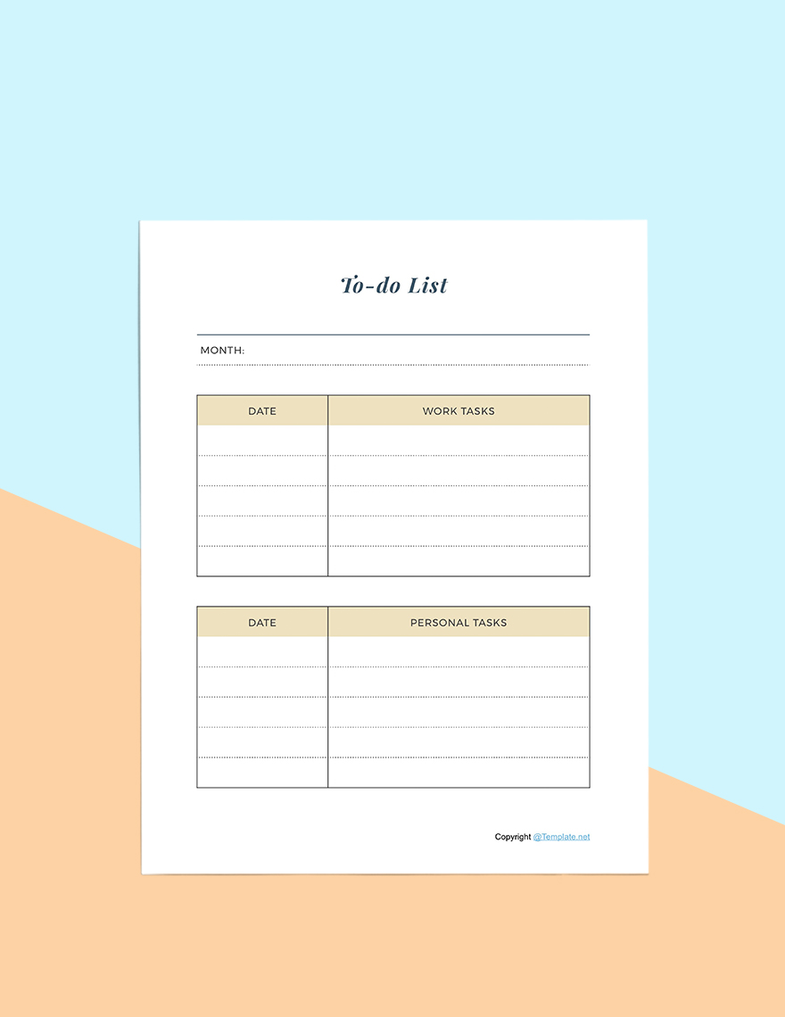 Basic Work planner Format