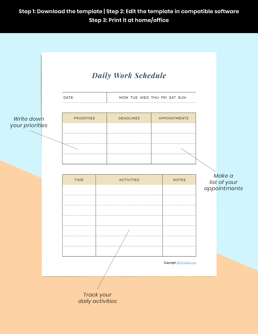 Basic Work Planner Template