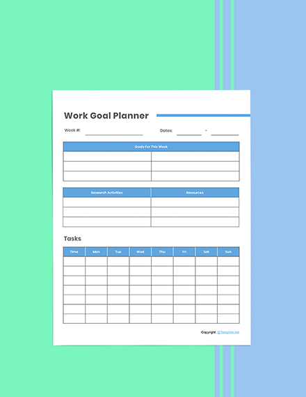 Free Editable Work Planner Template - Word, Apple Pages | Template.net